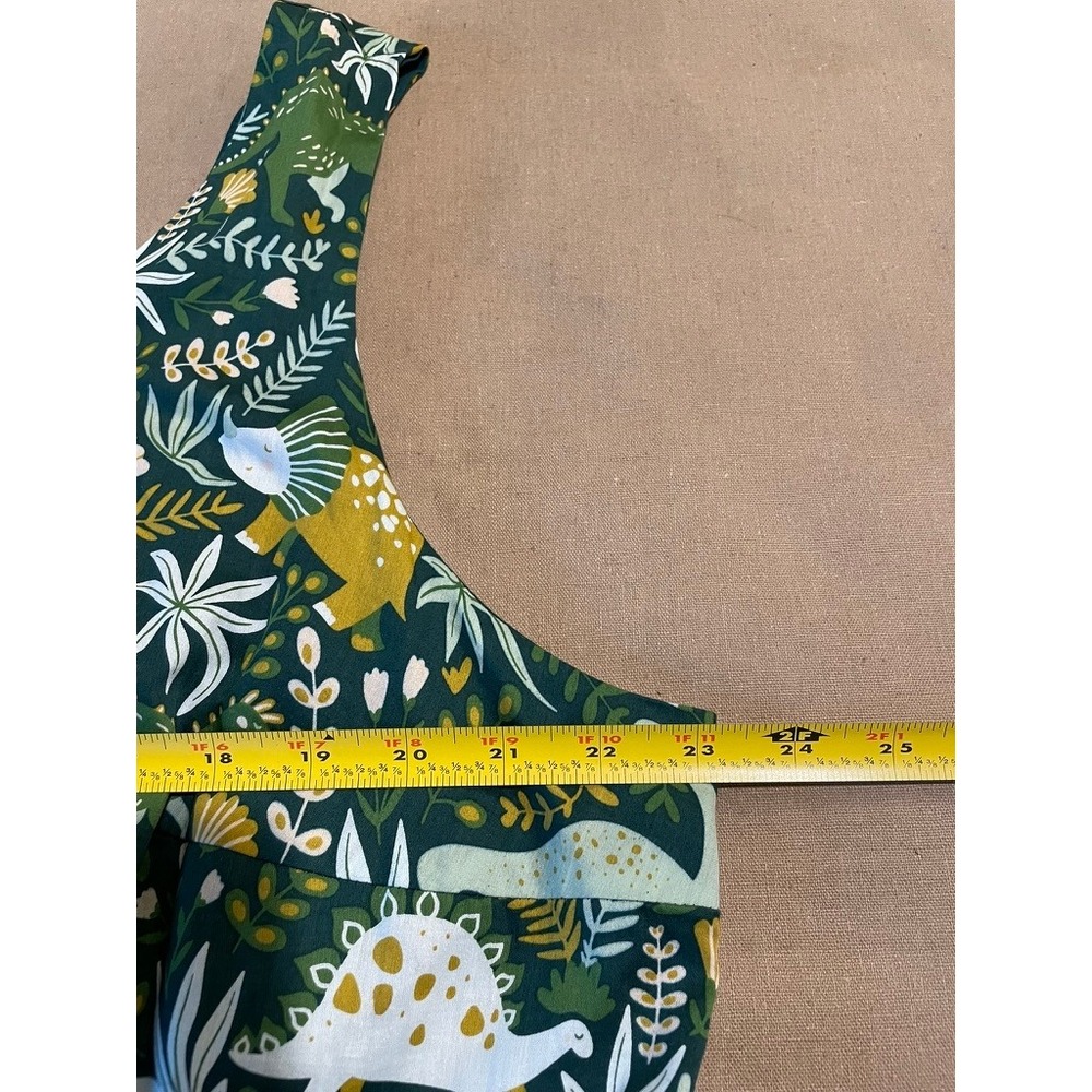 ModCloth Dinosaur Dress 3X Green Pockets Lined Retro Artsy Kindergarten Teacher - Picture 4 of 9